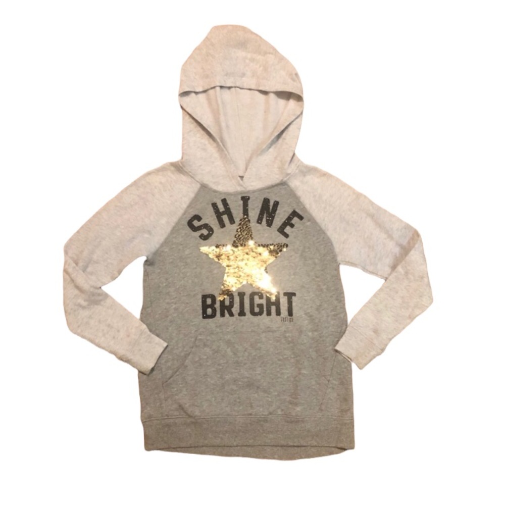 Justice Shine Bright hoodie with pockets size 8/10
